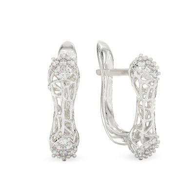 Pendientes de Acropora de oro blanco