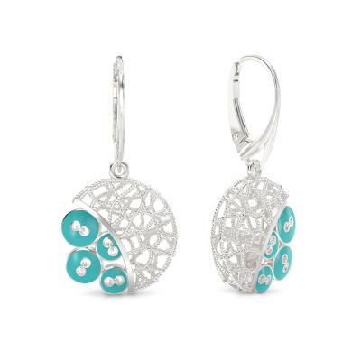 Pendientes Botones azules de plata