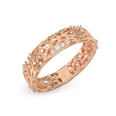 Anillo de Coral Encantador de oro rosa