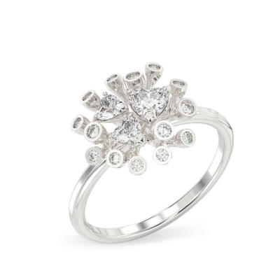 Anillo de Crisantemo de oro blanco