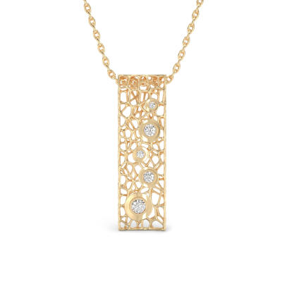 Collar de Burbujas de Coral con piedras de oro amarillo