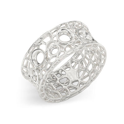 Anillo de Burbujas de Coral de oro blanco