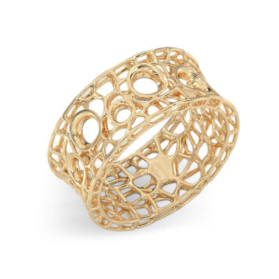 Anillo de Burbujas de Coral de oro amarillo