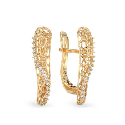 Pendientes de Coral de Sueño de oro amarillo