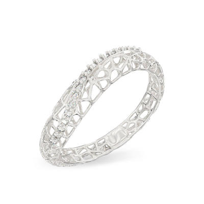 Anillo de Coral de Sueño de oro blanco