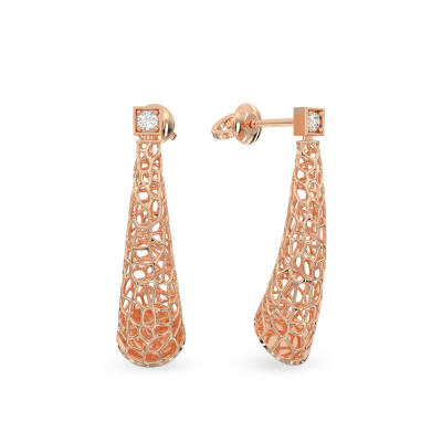 Pendientes de Corno de Coral de oro rosa