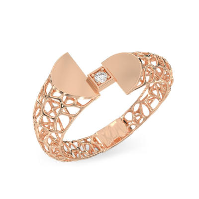 Anillo de Cornos de Coral de oro rosa