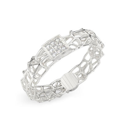 Anillo con Cuadrado de oro blanco