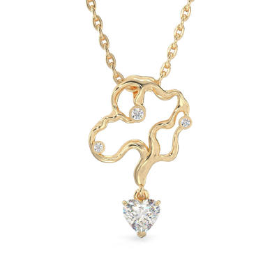 Collar de forma de Corylus de oro amarillo