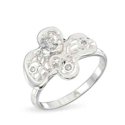 Anillo de Corylus de oro blanco