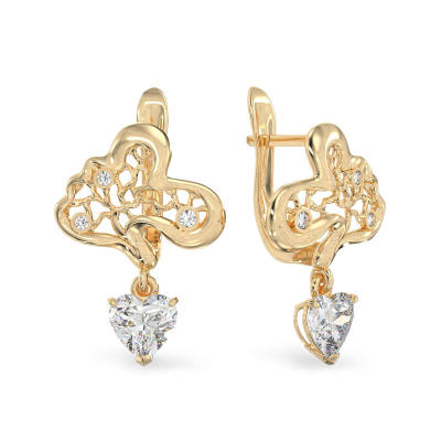 Pendientes de Corylus de oro amarillo