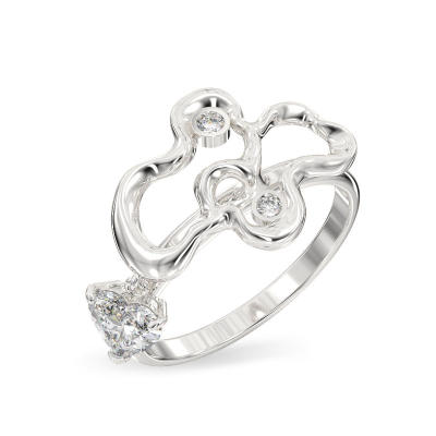 Anillo de Rama Elegante de oro blanco