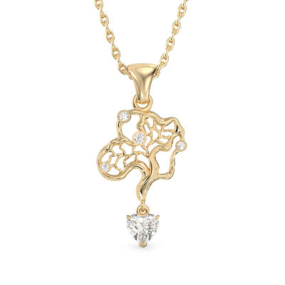 Colgante de árbol elegante de oro amarillo