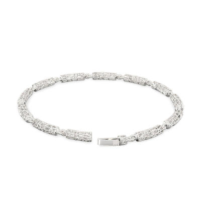 Exquisita pulsera de oro blanco