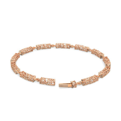 Pulsera de Exquisito diseño de oro rosa