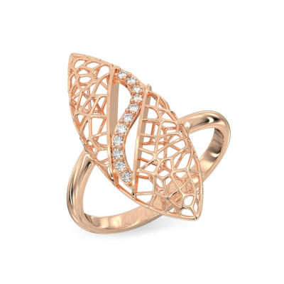 Anillo de Hoja de Ficus de oro rosa