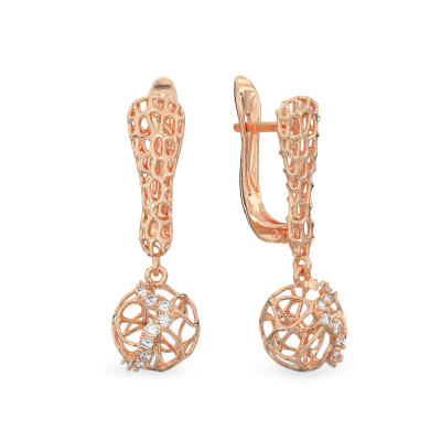 Pendientes de Coral Mistico de oro rosa