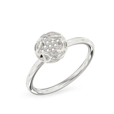 Anillo de Forma de Rombo de oro blanco