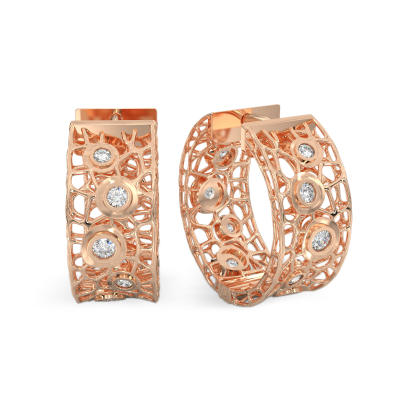 Pendientes de Burbujas de Coral con piedras de oro rosa