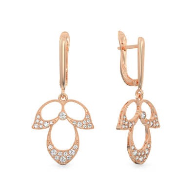 Pendientes de Pétalos de Flor de oro rosa