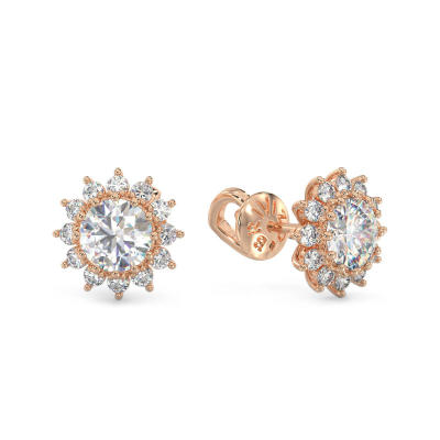 Pendientes de pequeno Capito de Nieve de oro rosa