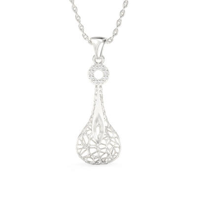 Collar de Gota transparente de oro blanco