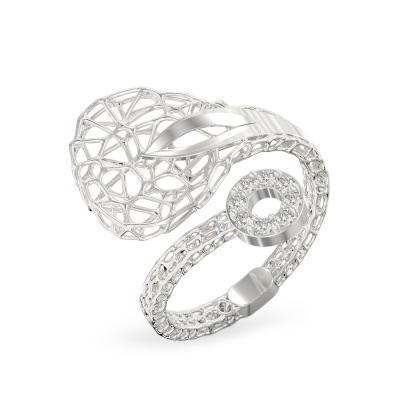 Anillo de Gota transparente de oro blanco