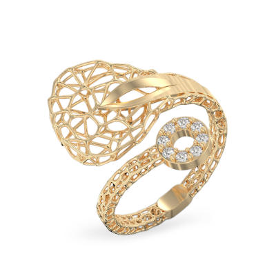 Anillo de Gota transparente de oro amarillo