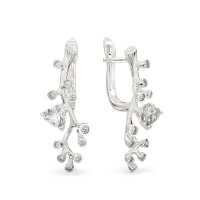 Pendientes de Rama de árbol de oro blanco