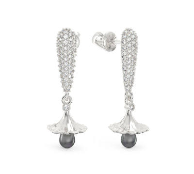 Pendientes de Campanillas de oro blanco