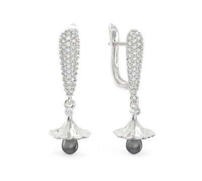 Pendientes de Campanillas Elegantes de oro blanco