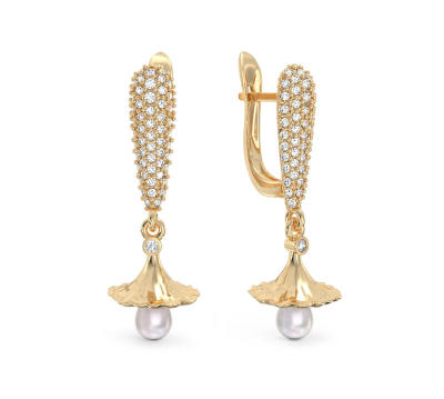 Pendientes de Campanillas Elegantes de oro amarillo