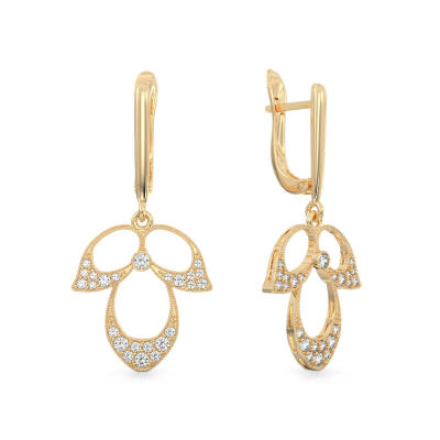 Pendientes de Pétalos de Flor de oro amarillo