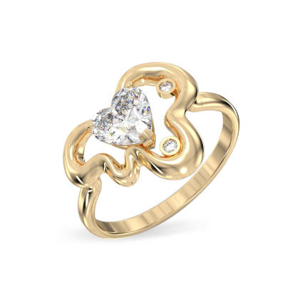 Anillo de Hoja de oro amarillo