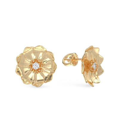 Pendientes con forma de flores de oro