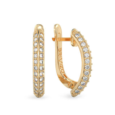 Pendientes brillantes de Oro amarillo