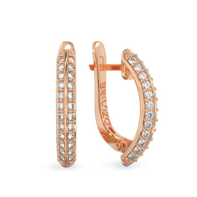 Pendientes brillantes de Oro rosa