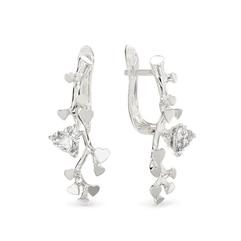 Branch Earrings from white gold