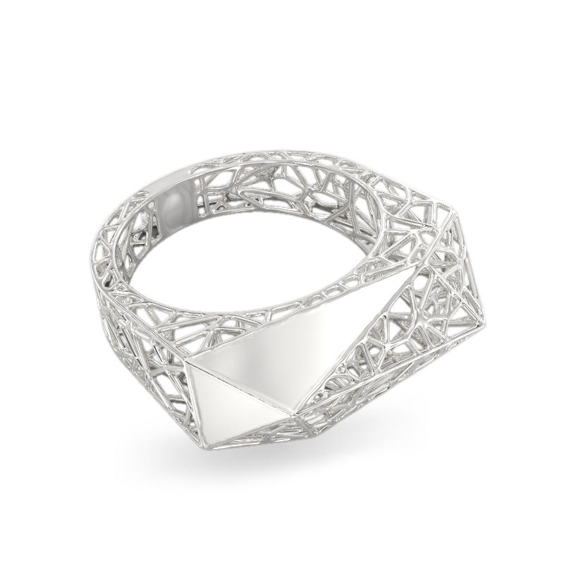 Charming Spider Web White Gold Ring2