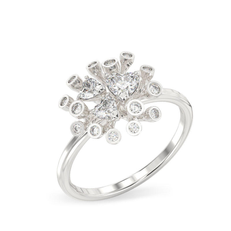 Chrysanthemum White Gold Ring1