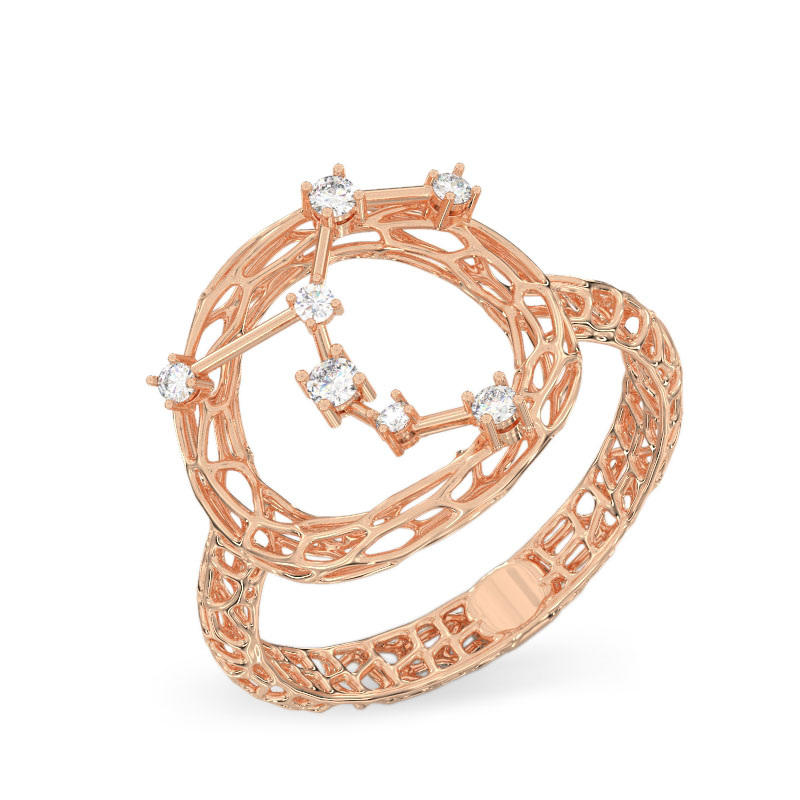 Clock Rose Gold Ring