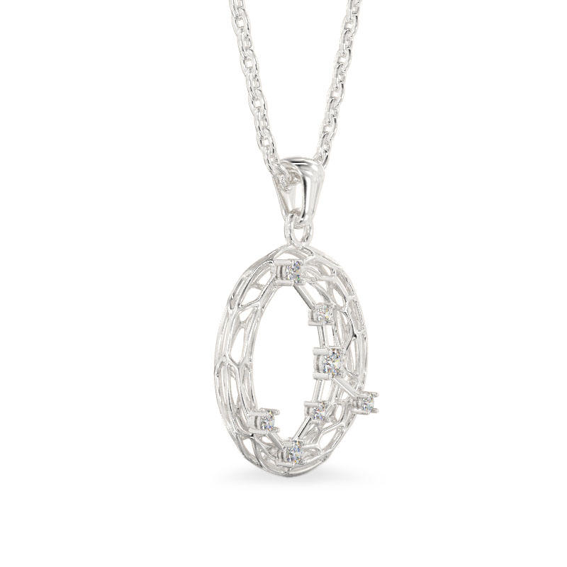 Clock White Gold Pendant 2