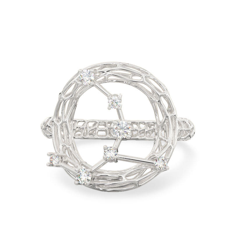 Clock White Gold Ring2