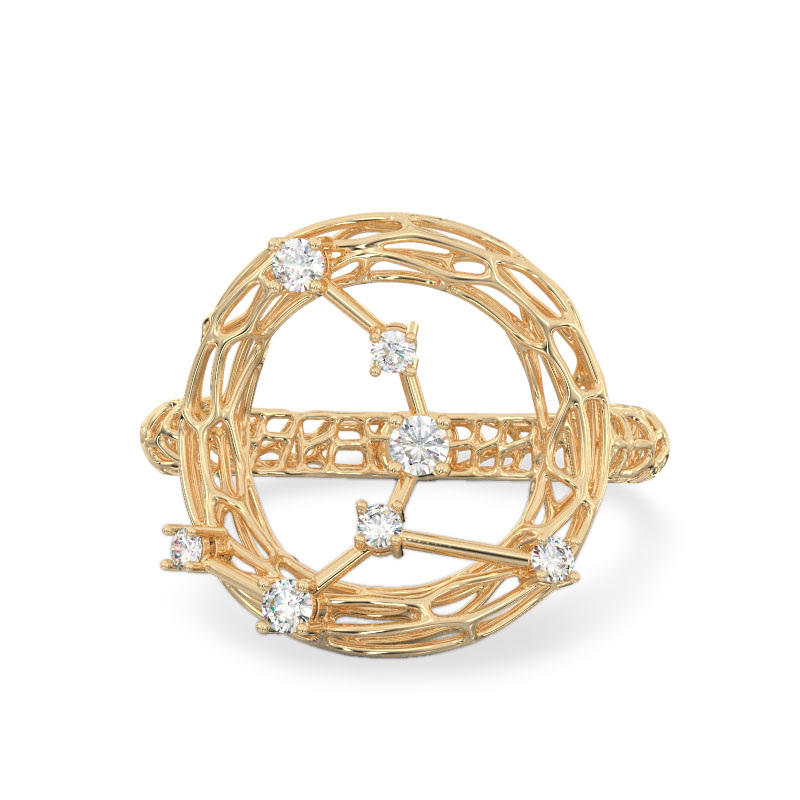 Clock Yellow Gold Ring2