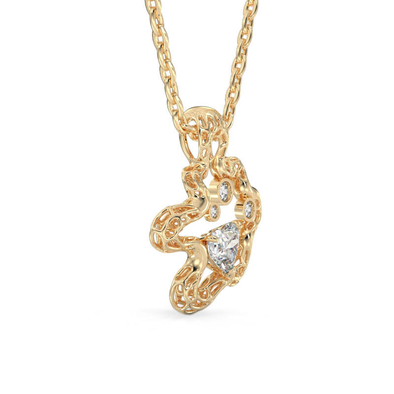 Cloud Yellow Gold Pendant
