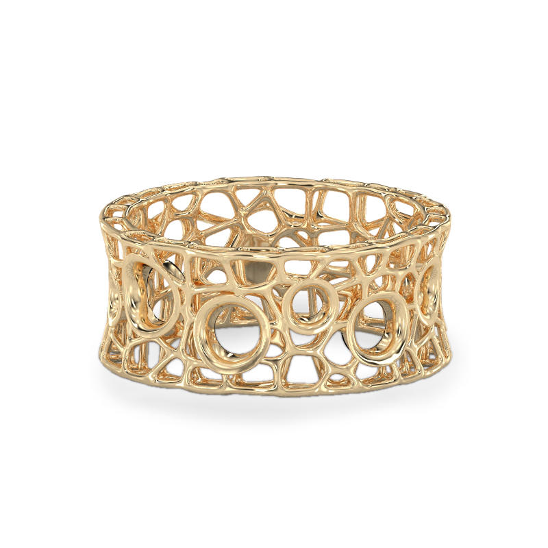 Coral Bubbles Ring From Yellow Gold2