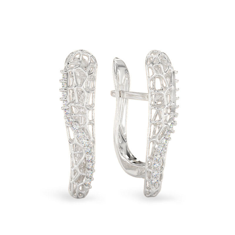 Coral Dream Earrings From White Gold