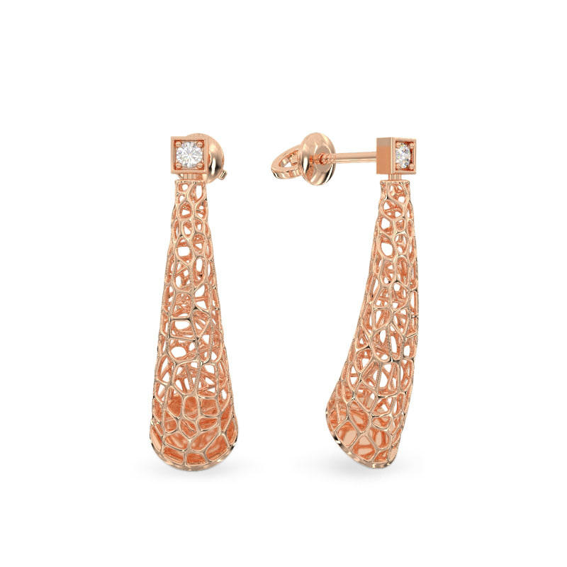 Coral Horn Earrings From Rose Gold