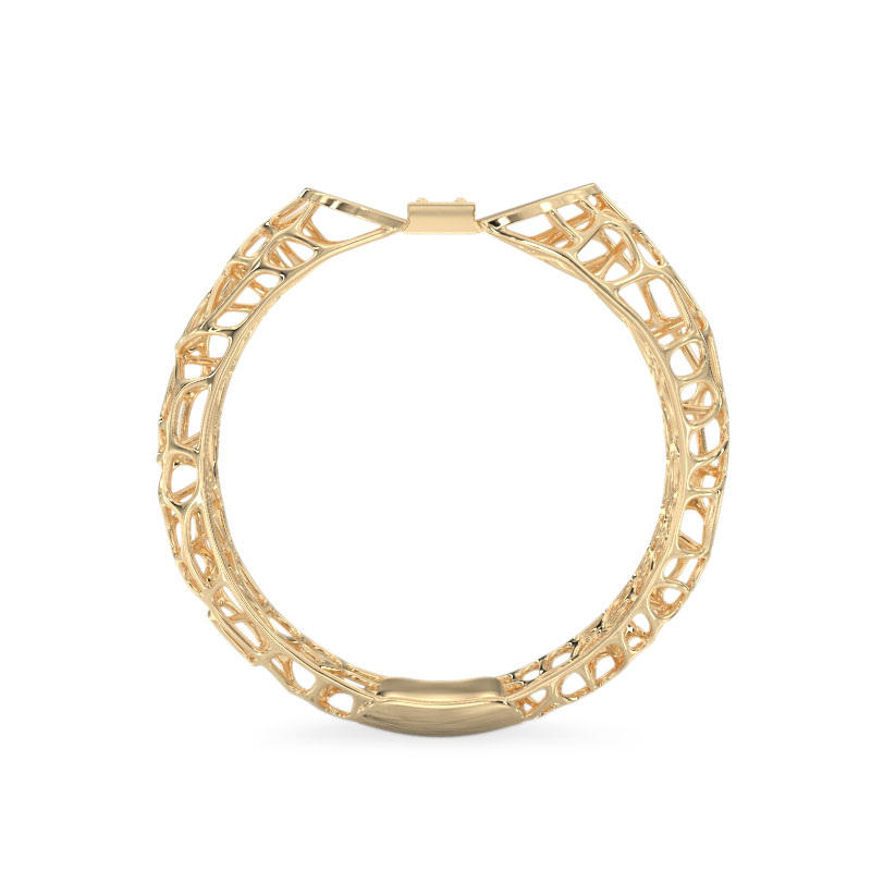 Coral Horns Ring From Yellow Gold 3