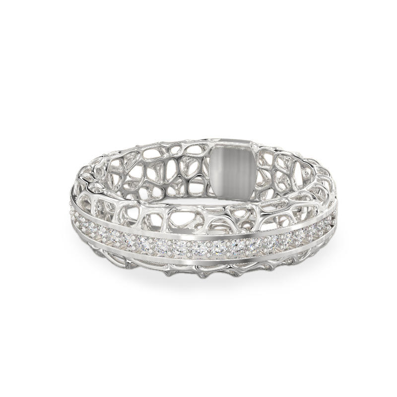 Coral Line Ring From White Gold2